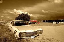 lady in red and a chevy impala in cappadocia.jpg